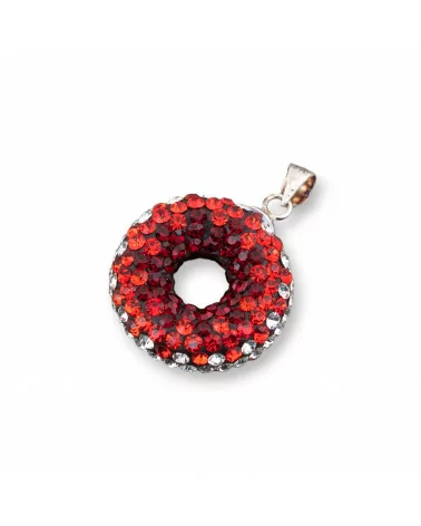 Ciondolo Pendente Di Argento 925 Con Strass Ciambella 20x28mm-ARGENTO 925 DESIGN ITALY | Worldofjewel.com