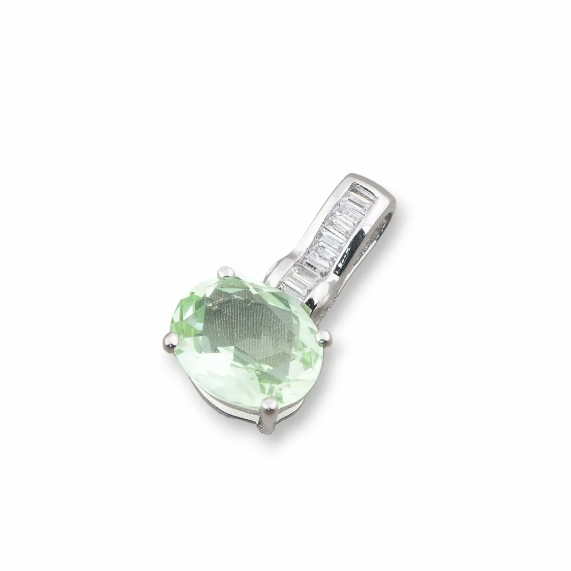 Pendente Di Argento 925 10x18mm Peridoto-ARGENTO 925 DESIGN ITALY | Worldofjewel.com