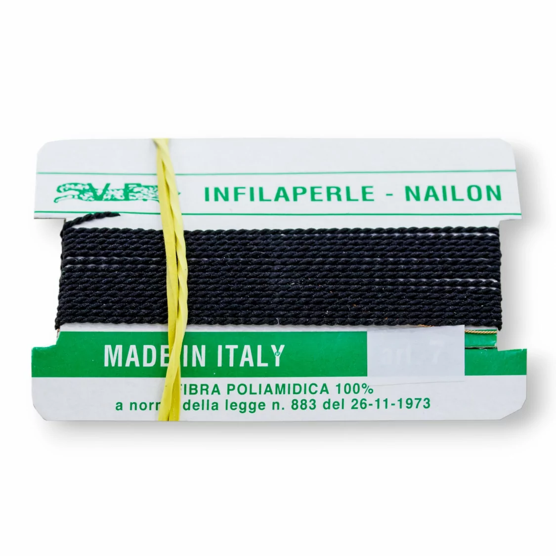 Filo Infilaperle Di Fibra Poliamidica 12pz ART0 Nero Misura 2-ART 0 NERO | Worldofjewel.com