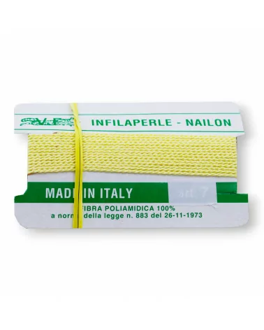 Filo Infilaperle Di Fibra Poliamidica 12pz ART110 Paglia Giallo Misura 4-ART 110 PAGLIA | Worldofjewel.com