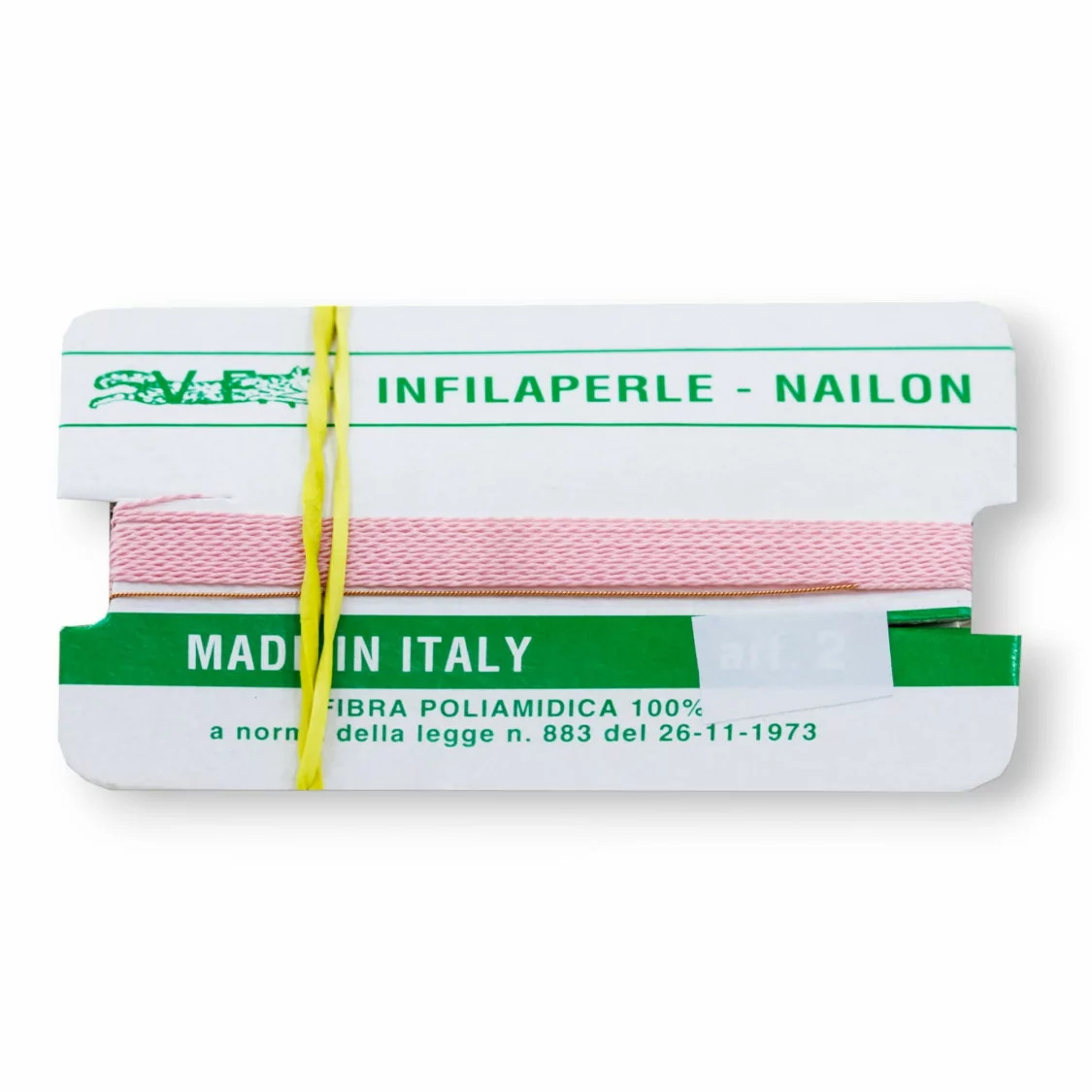 Filo Infilaperle Di Fibra Poliamidica 12pz ART140 Rosa Misura 2-ART 140 ROSA | Worldofjewel.com