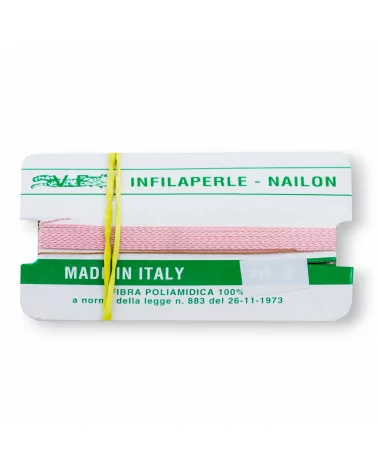 Filo Infilaperle Di Fibra Poliamidica 12pz ART140 Rosa Misura 2-ART 140 ROSA | Worldofjewel.com