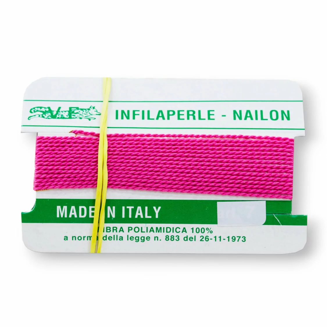 Filo Infilaperle Di Fibra Poliamidica 12pz ART145 Fucsia Misura 1-ART 145 FUCSIA | Worldofjewel.com