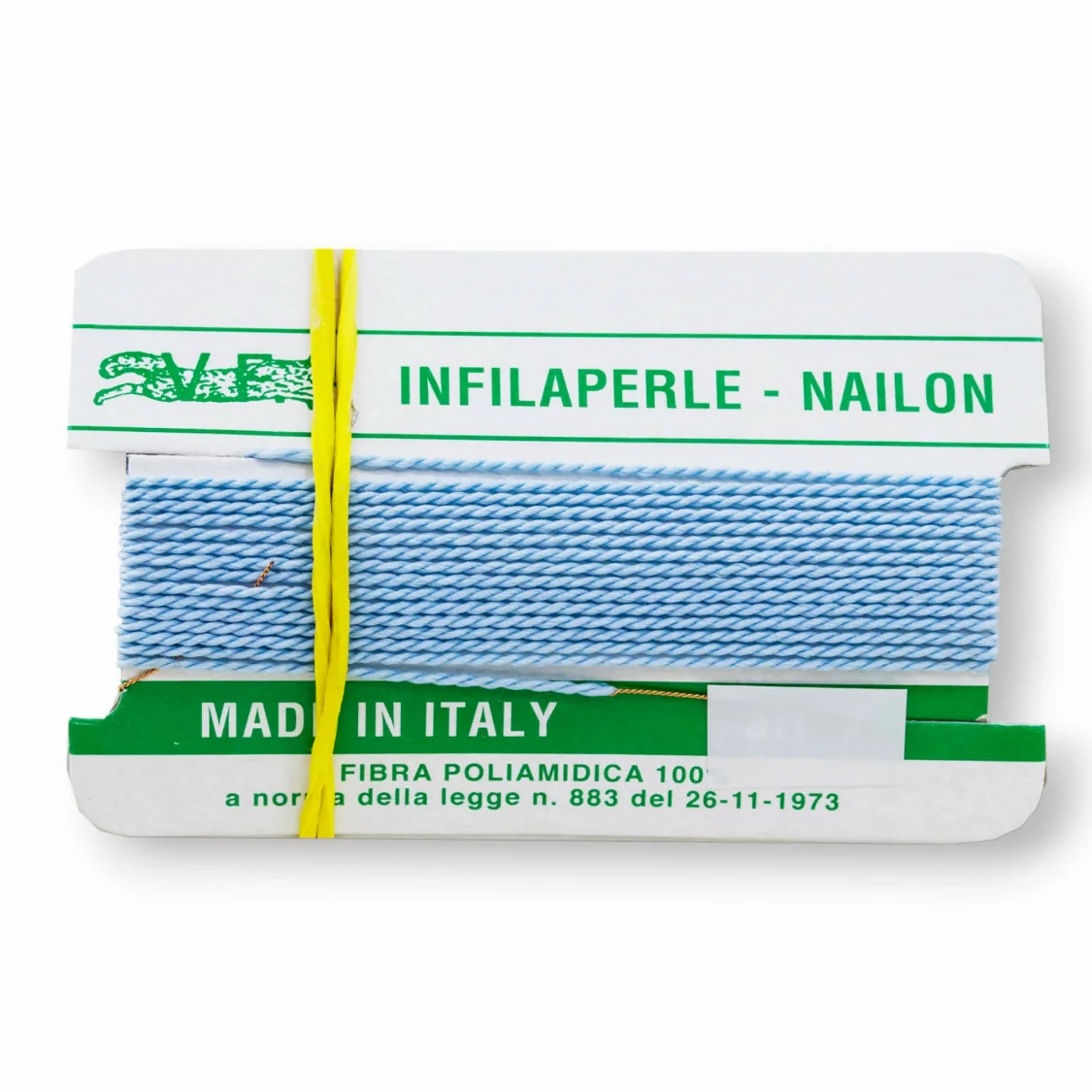 Filo Infilaperle Di Fibra Poliamidica 12pz ART165 Cielo Celeste Misura 4-FILI INFILAPERLE | Worldofjewel.com