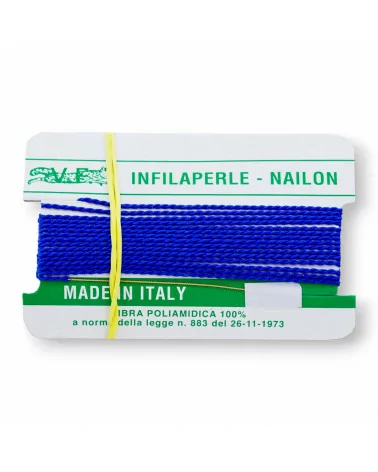 Filo Infilaperle Di Fibra Poliamidica 12pz ART177 Bluette Misura 1-ART 177 BLUETTE | Worldofjewel.com