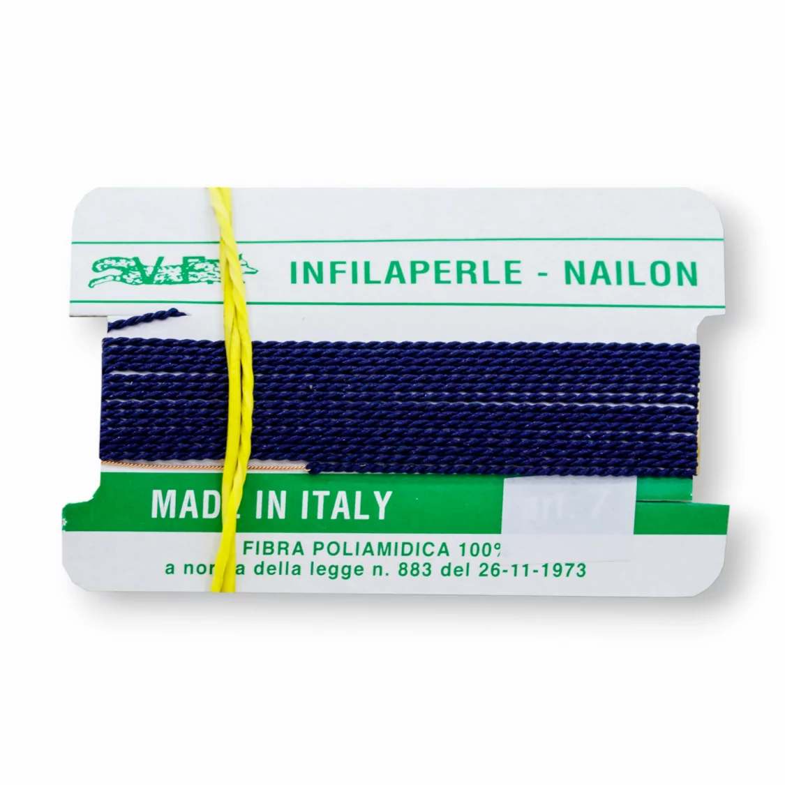 Filo Infilaperle Di Fibra Poliamidica 12pz ART184 Blu Zaffiro Misura 4-ART 184 BLU ZAFFIRO | Worldofjewel.com