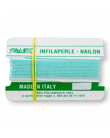 Filo Infilaperle Di Fibra Poliamidica 12pz ART315 Acqua Misura 2-ART 315 ACQUA | Worldofjewel.com