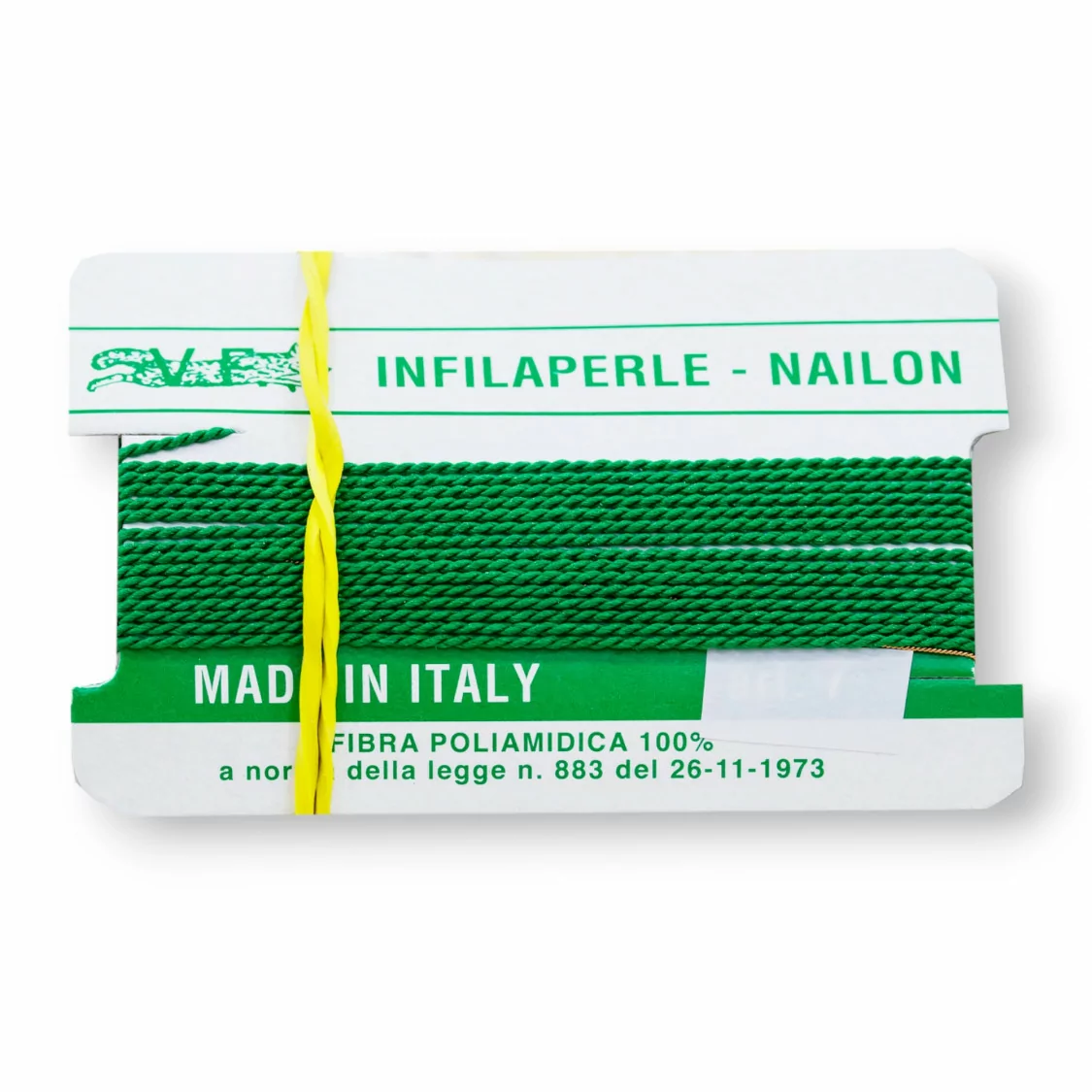 Filo Infilaperle Di Fibra Poliamidica 12pz ART320 Smeraldo Verde Misura 2-ART 320 SMERALDO | Worldofjewel.com