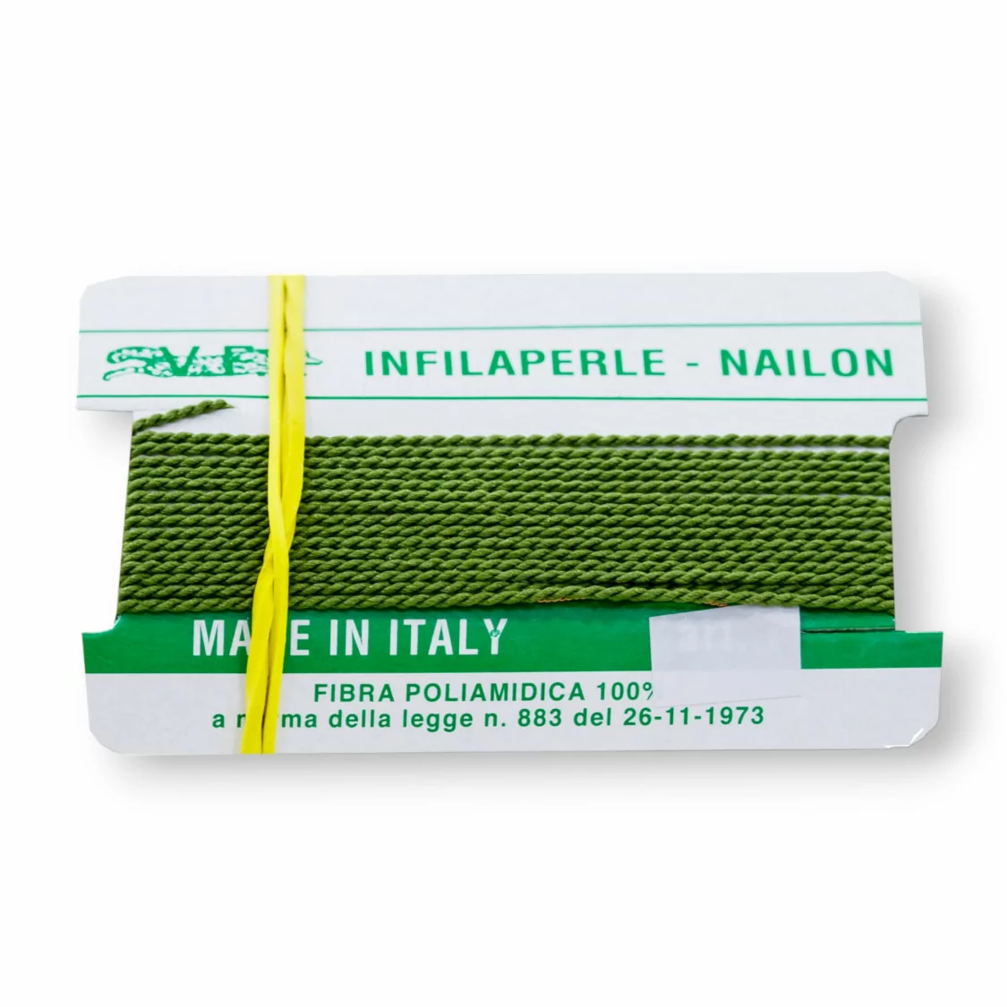 Filo Infilaperle Di Fibra Poliamidica 12pz ART327 Verde Bosco Misura 2-ART 327 BOSCO | Worldofjewel.com