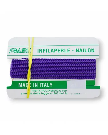 Filo Infilaperle Di Fibra Poliamidica 12pz ART372 Viola Misura 3-ART 372 VIOLA | Worldofjewel.com