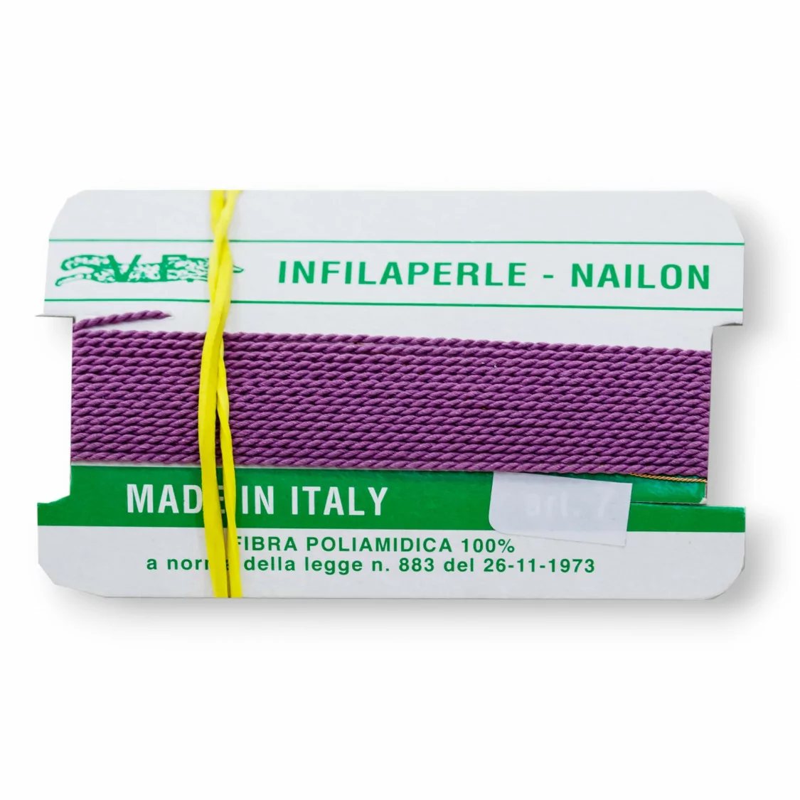 Filo Infilaperle Di Fibra Poliamidica 12pz ART362 Viola Cipria Misura 7-ART 362 VIOLA CIPRIA | Worldofjewel.com