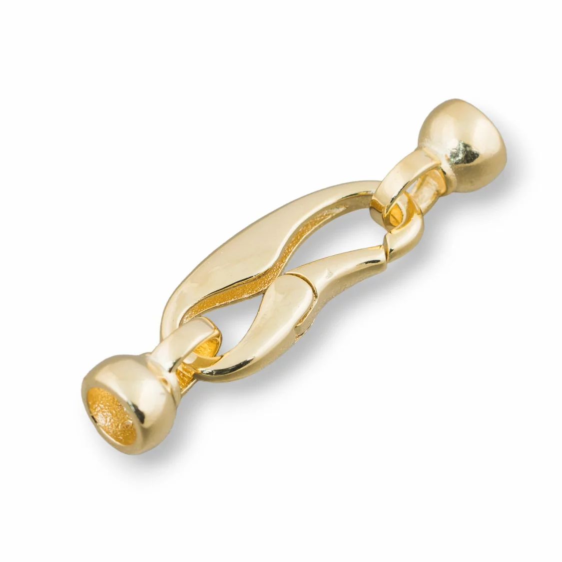 Chiusura Di Argento 925 A Moschettone 10x35mm Coppette da 7mm 1pz Dorato-CHIUSURE DI ARGENTO | Worldofjewel.com