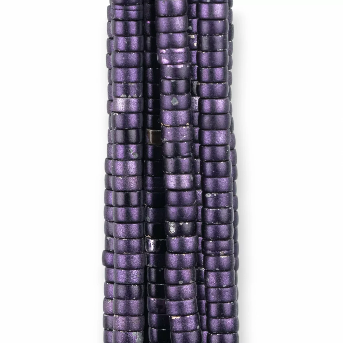 Ematite Rondelle Dischi Liscio 4x2mm Satinato Matte Viola-EMATITE ARGENTATO | Worldofjewel.com