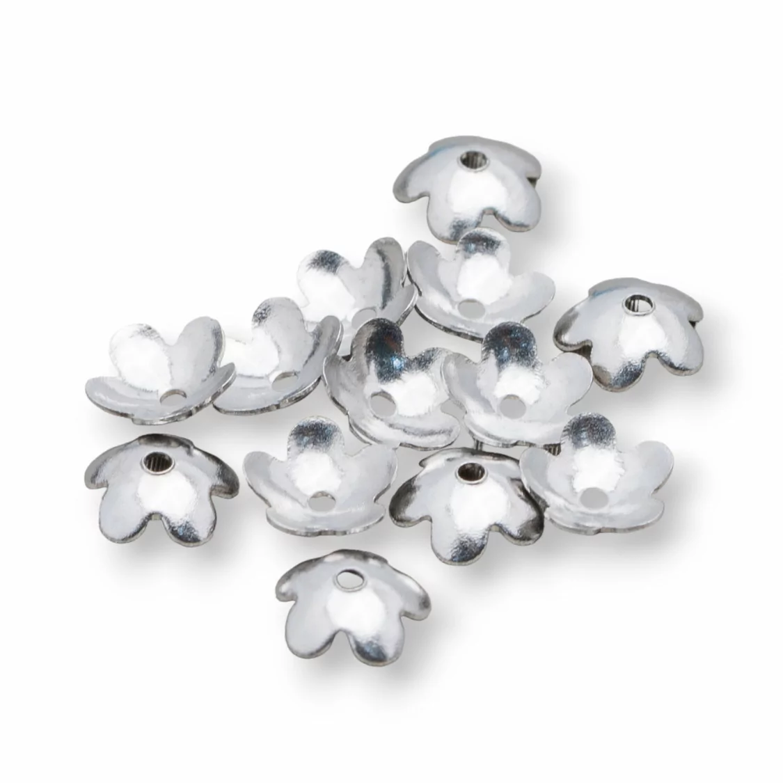 Coppette Di Acciaio 316 Fiore 6mm 35gr 650pz Circa-COPPETTE FORATE | Worldofjewel.com