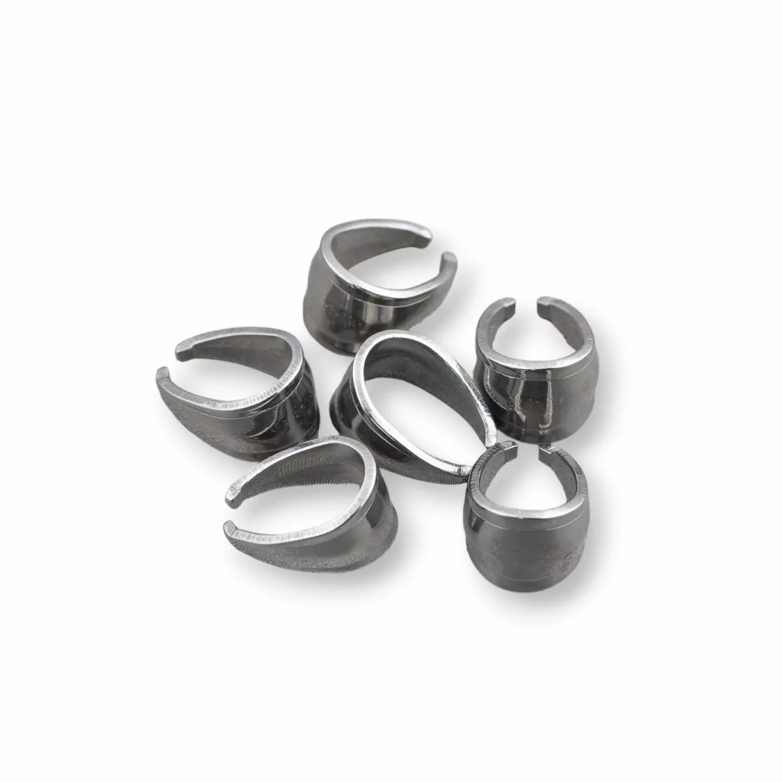 Gancio Per Pendenti Di Acciaio A Conchiglia 6x10mm 150pz-GANCI | Worldofjewel.com