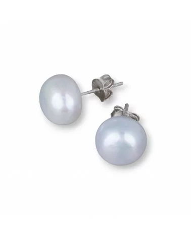 Orecchini Di Argento 925 E Perle Di Fiume 4,5-5,0mm 6 Paia Grigio-PERNO PERLE DI FIUME | Worldofjewel.com