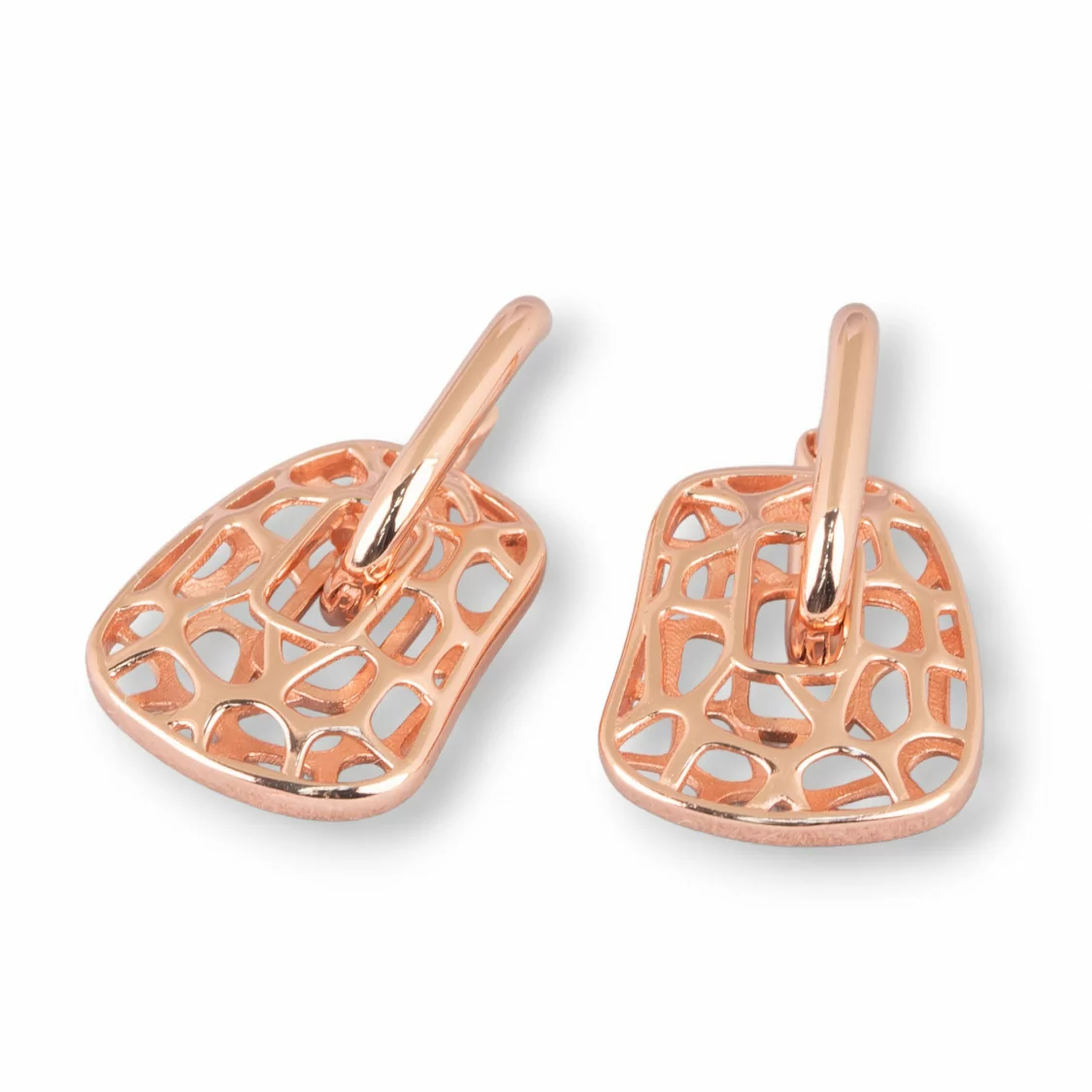 Orecchini Perno Chiuso Di Argento 925 15x26mm 1 Paio Oro Rosa-ARGENTO 925 DESIGN ITALY | Worldofjewel.com