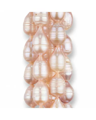 Perle Di Fiume Gocce Rigato 9,0-10mm Lilla-PERLE CHICCHI DI RISO | Worldofjewel.com