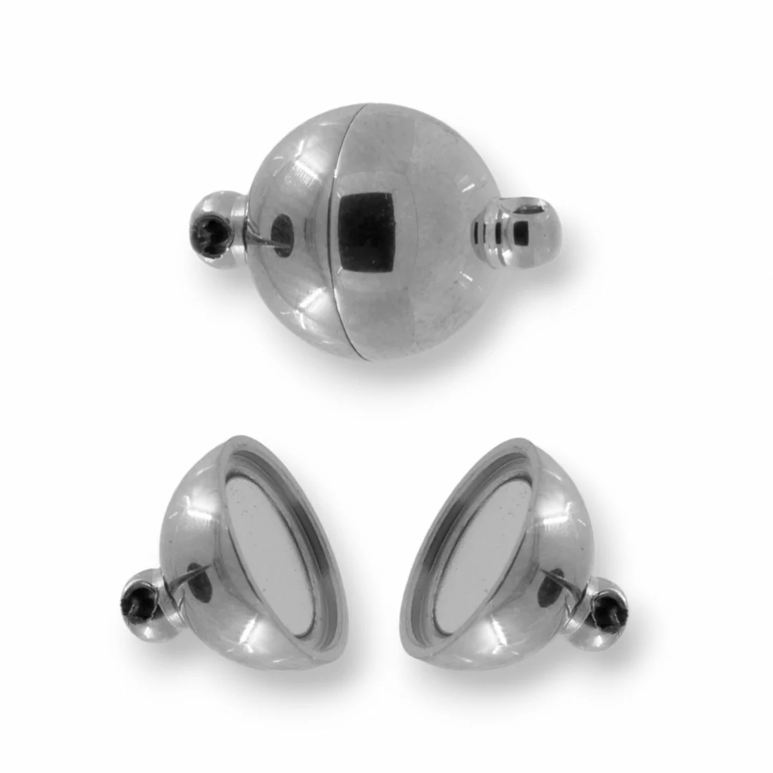 Chiusure Sfera Calamitata (Magnetica) Di Acciaio 10mm 9pz-CHIUSURE DI ACCIAIO | Worldofjewel.com