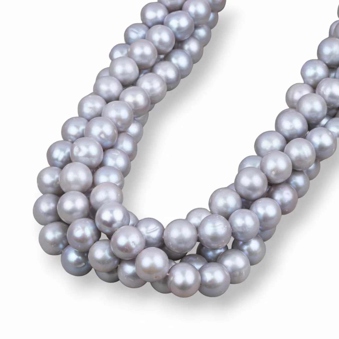 Perle Di Fiume Tondo 10,0-10,5mm A++ Grigio-LINEA ALTA | Worldofjewel.com