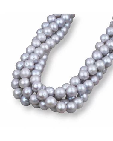 Perle Di Fiume Tondo 10,0-10,5mm A++ Grigio-LINEA ALTA | Worldofjewel.com