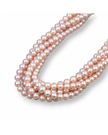 Perle Di Fiume Tondo 6,0-6,5mm AAAAA1 Rosa-LINEA ALTA | Worldofjewel.com