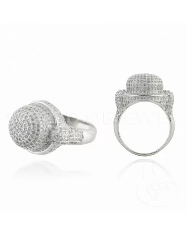 Anello Di Argento 925 Con Zirconi Incastonati Rodiato Mod08 Misura 8-ANELLI DI ARGENTO 925 | Worldofjewel.com