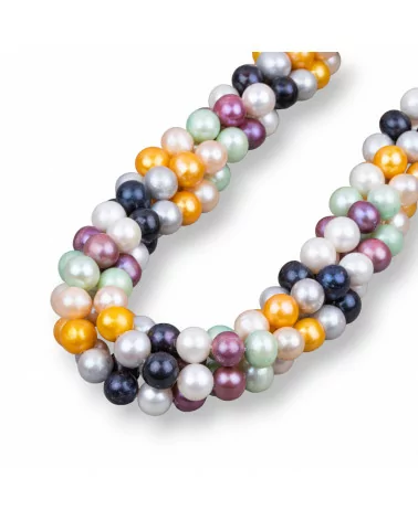 Perle Di Fiume Tondo 8,5-9,0mm A- Multicolor-LINEA ALTA | Worldofjewel.com