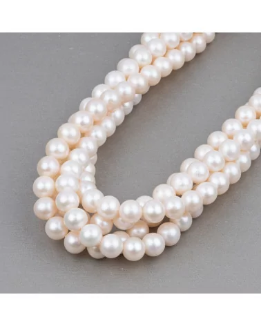 Perle Di Fiume Tondo 8,5-9,5mm AAA+ Bianco Lucido-LINEA ALTA | Worldofjewel.com