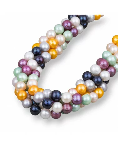 Perle Di Fiume Tondo 9,0-9,5mm A++ Multicolor-LINEA ALTA | Worldofjewel.com