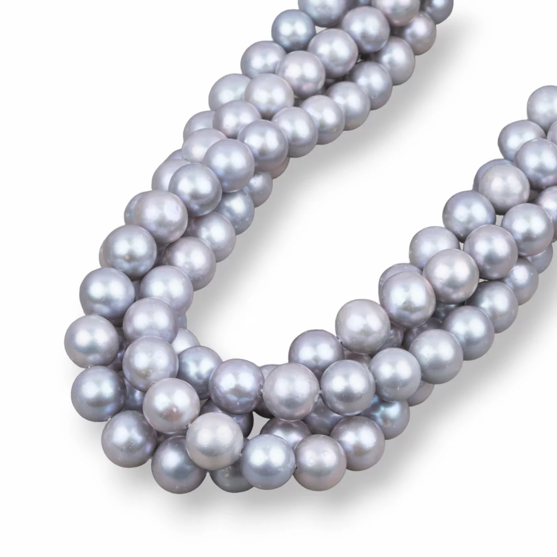 Perle di Fiume Tondo 9,5-10,0mm AAA Grigio Silver-LINEA ALTA | Worldofjewel.com