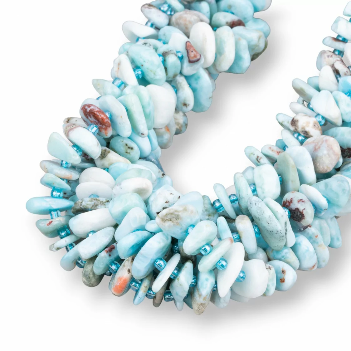 Larimar Rondelle Sasso Irregolare Burattato 8-11mm-LARIMAR | Worldofjewel.com