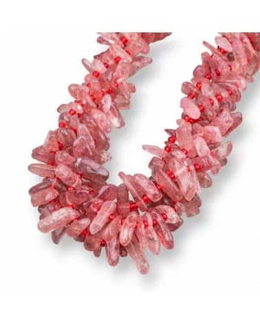 Quarzo Fragola Frange Sasso Irregolare Burattato 8-20mm-QUARZO FRAGOLA | Worldofjewel.com