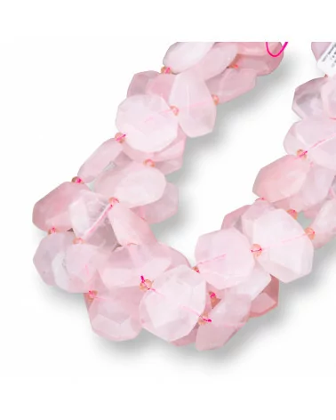 Quarzo Rosa Irregolare Piatto Sfaccettato 25-20mm-QUARZO ROSA | Worldofjewel.com