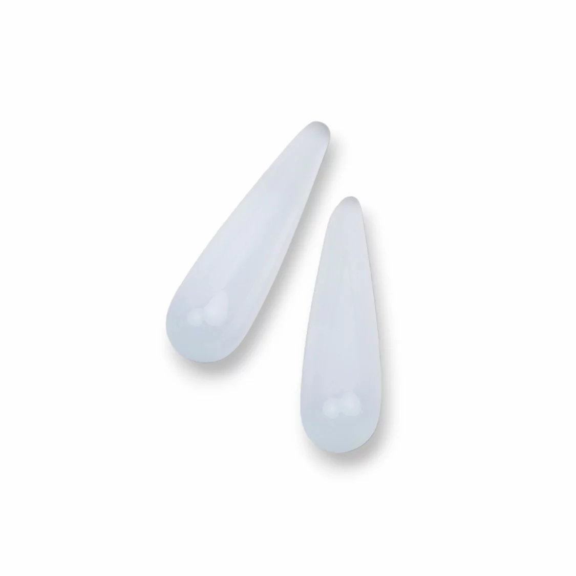 Componente Perline Occhio Di Gatto Goccia Senza Foro 08x30mm 8pz Bianco-GOCCINE SENZA FORO | Worldofjewel.com