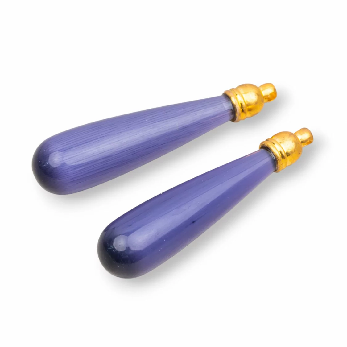 Occhio Di Gatto Goccia Senza Foro Con Coppetta 10x45mm 4pz Viola-GOCCINE SENZA FORO | Worldofjewel.com