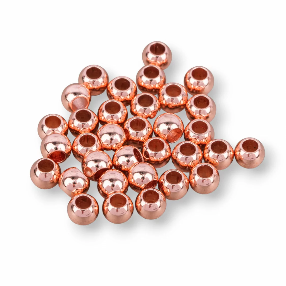 Distanziatore Palline Di Acciaio Pesante 4mm Foro 2mm 300pz Oro Rosa-PALLINE LISCE | Worldofjewel.com