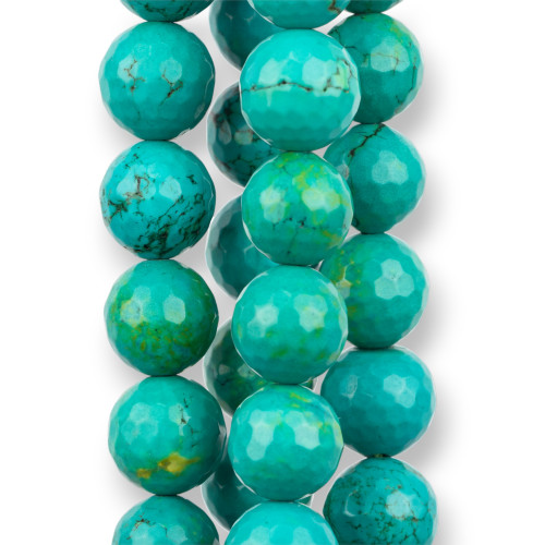 Stabilized Turquoise Faceted 14mm