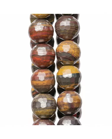 Occhio di Tigre Ferroso (Tigre di Ferro - Iron Tiger Eye) Perlina Tonda Sfaccettata 16mm-OCCHIO DI TIGRE FERROSO | Worldofjewel.com