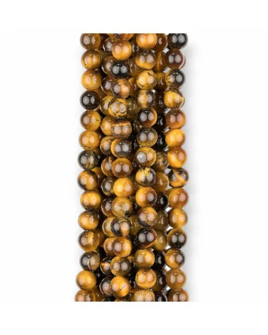 Occhio Di Tigre Giallo Tondo Liscio 3mm Filo da 80cm 5 Collane-OCCHIO DI TIGRE GIALLO | Worldofjewel.com