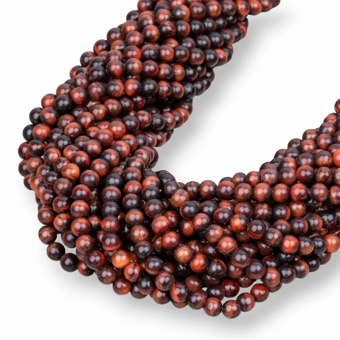 Occhio Di Tigre Rosso Naturale Tondo Liscio 4mm-OCCHIO DI TIGRE ROSSO | Worldofjewel.com