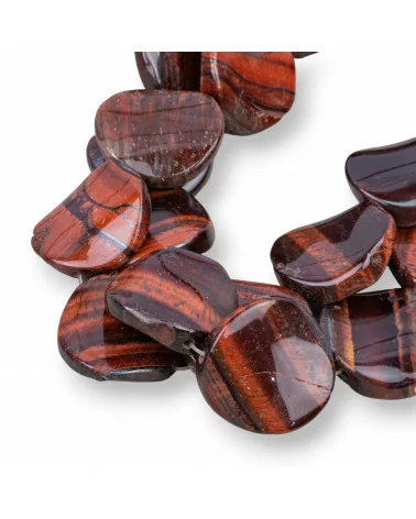 Occhio di Tigre Rosso Naturale Tondo Piatto Onlulato 25mm-OCCHIO DI TIGRE ROSSO | Worldofjewel.com