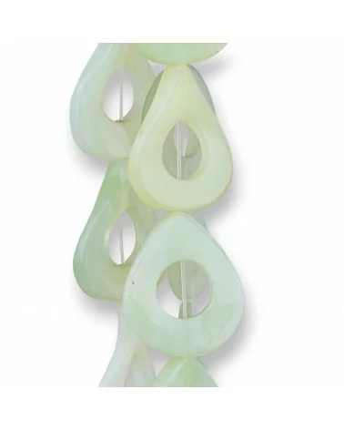 Giada (New Jade) Goccia Piatta Twist Forato 25x30mm-GIADA (NEW JADE) | Worldofjewel.com