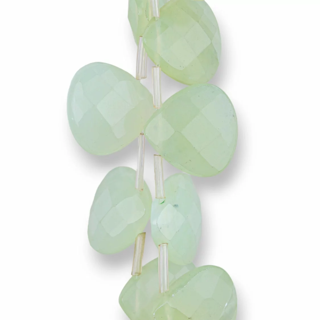 Giada (New Jade) Plettro Piatto Sfaccettato Con Foro Laterale 20mm-GIADA (NEW JADE) | Worldofjewel.com