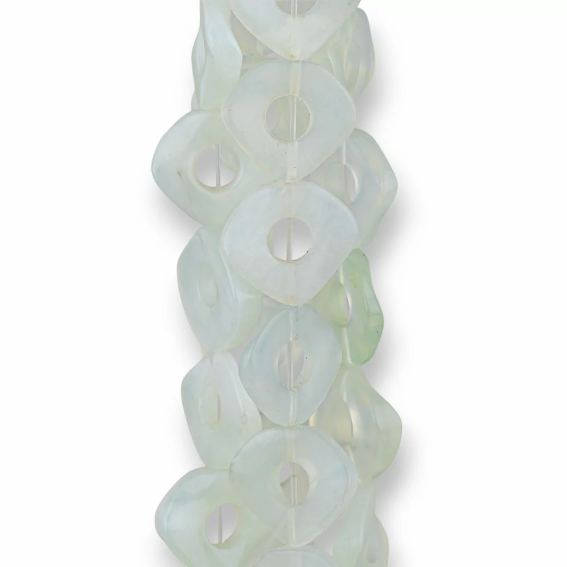 Giada (New Jade) Rombo Piatto Twist Forato 17mm-GIADA (NEW JADE) | Worldofjewel.com