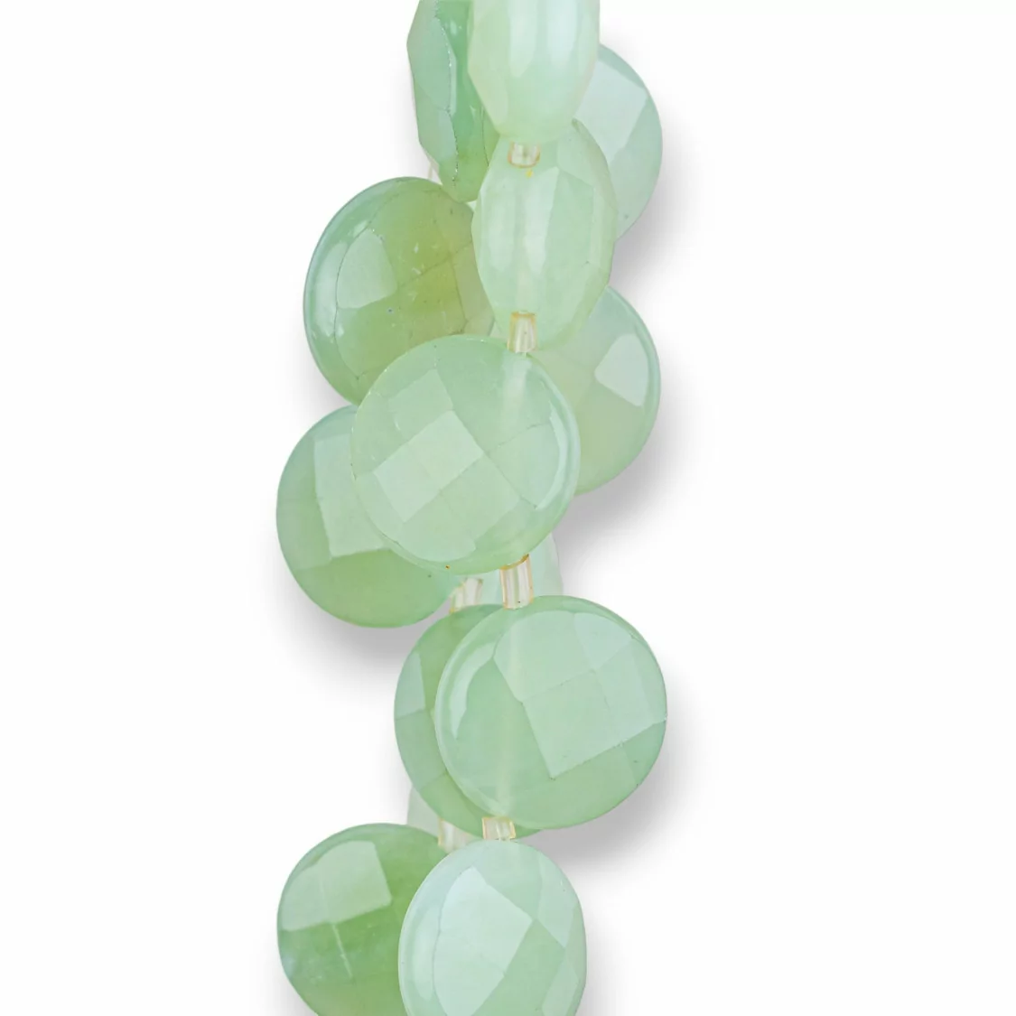 Giada (New Jade) Tondo Piatto Sfaccettato Foro Laterale 16mm-GIADA (NEW JADE) | Worldofjewel.com