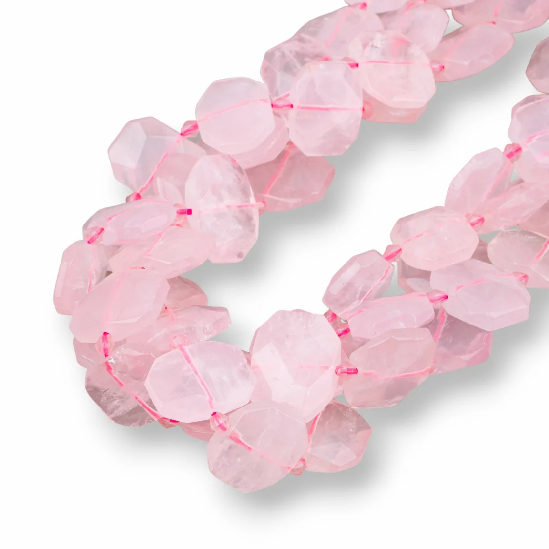 Quarzo Rosa Irregolare Piatto Sfaccettato 20-15mm-QUARZO ROSA | Worldofjewel.com