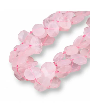 Quarzo Rosa Irregolare Piatto Sfaccettato 20-15mm-QUARZO ROSA | Worldofjewel.com