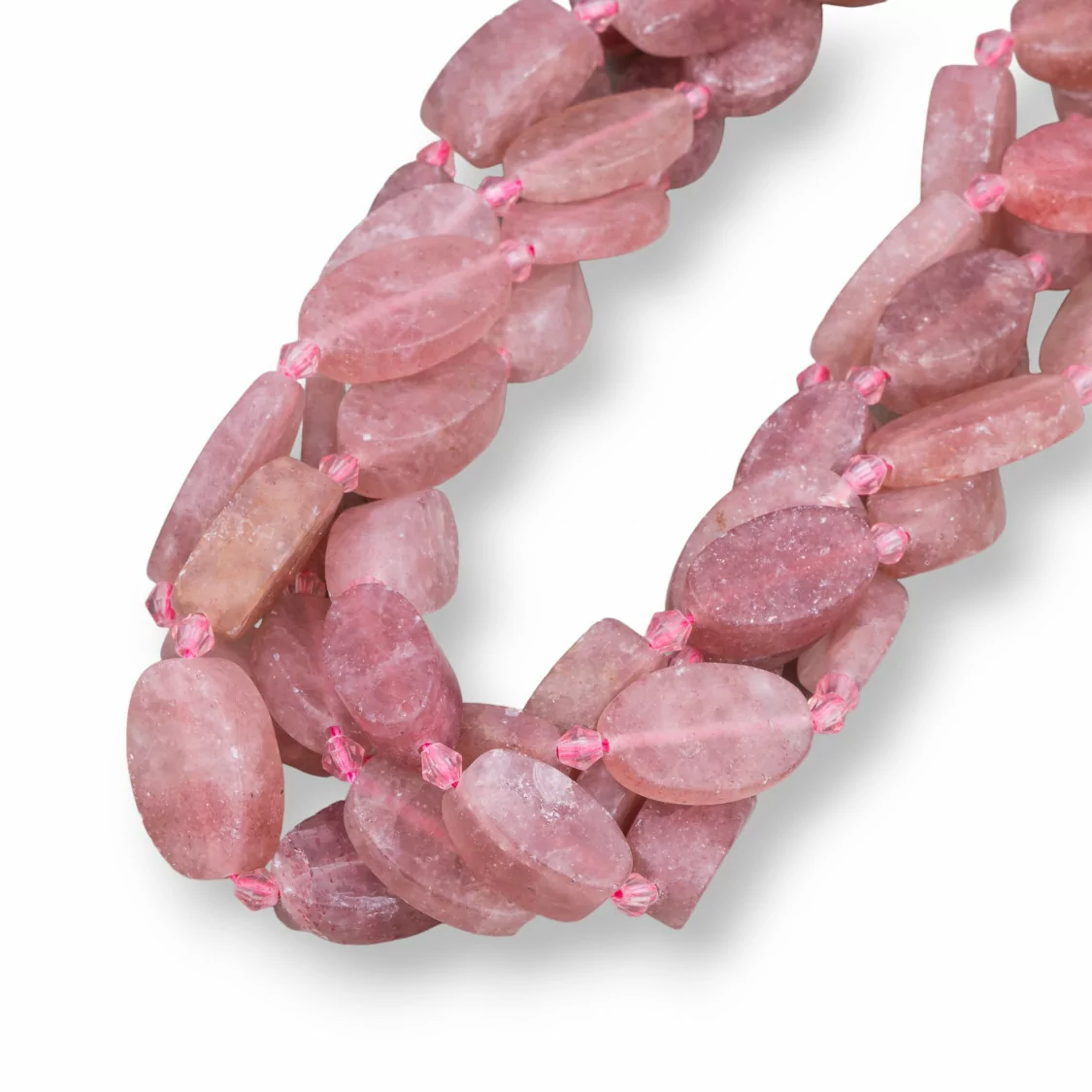 Strawberry Quartz - Quarzo Fragola Ovale Piatto Satinato (Matte) 12-22mm-QUARZO FRAGOLA | Worldofjewel.com