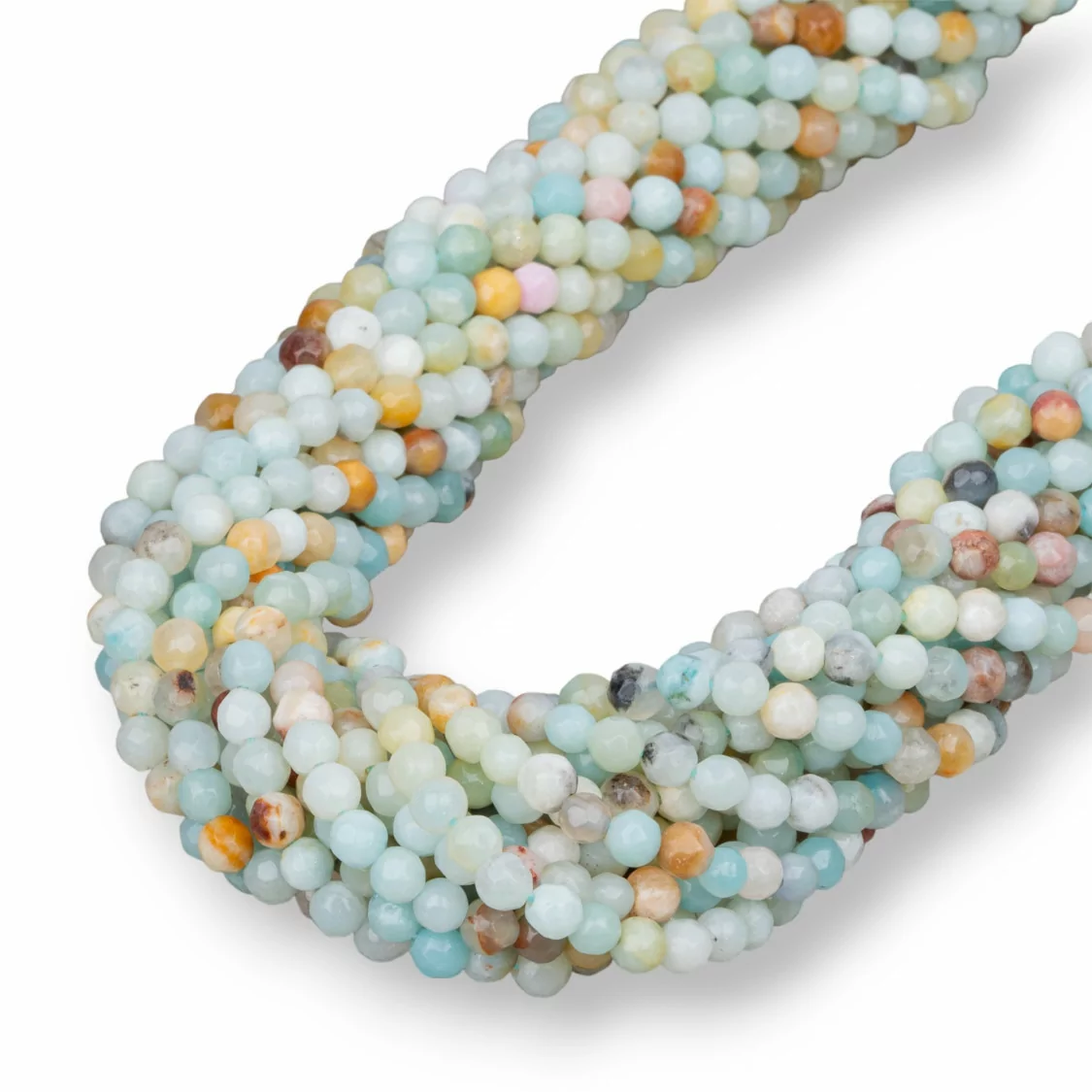 Amazzonite Multicolor Perlina Tonda Sfaccettata 4mm-AMAZONITE MULTICOLOR | Worldofjewel.com